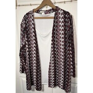 Alfred Dunner Top Womens 3X Layered Look Pullover Business Casual 3/4 Sleeve